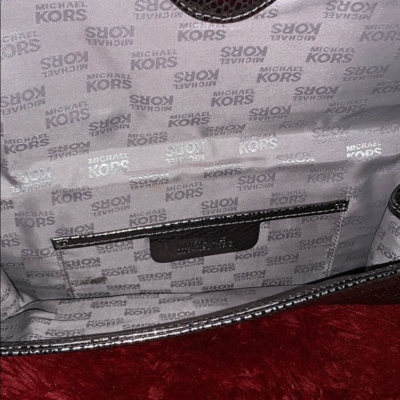 MK Silver Snakeskin Clutch - Picture 3 of 4